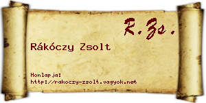 Rákóczy Zsolt névjegykártya